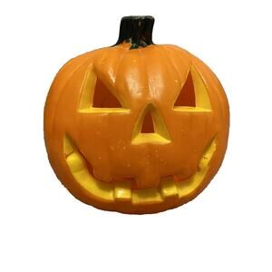 Halloween Jack O Lantern Speckled Pumpkin Prop Light's Up SPOOKY